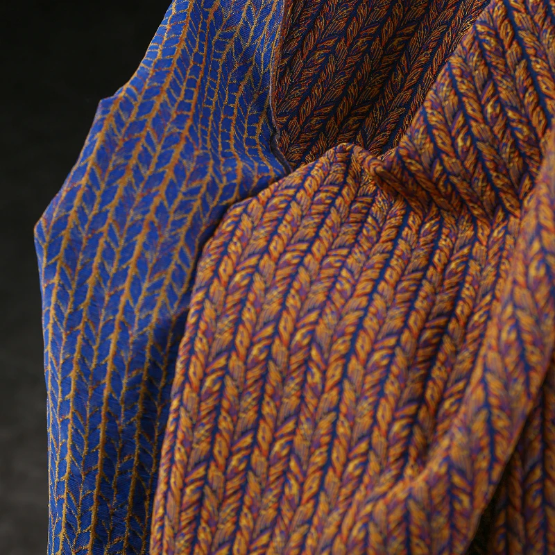 Полиэстер плетеная ткань коса из пшеничных ушей оранжево-синяя