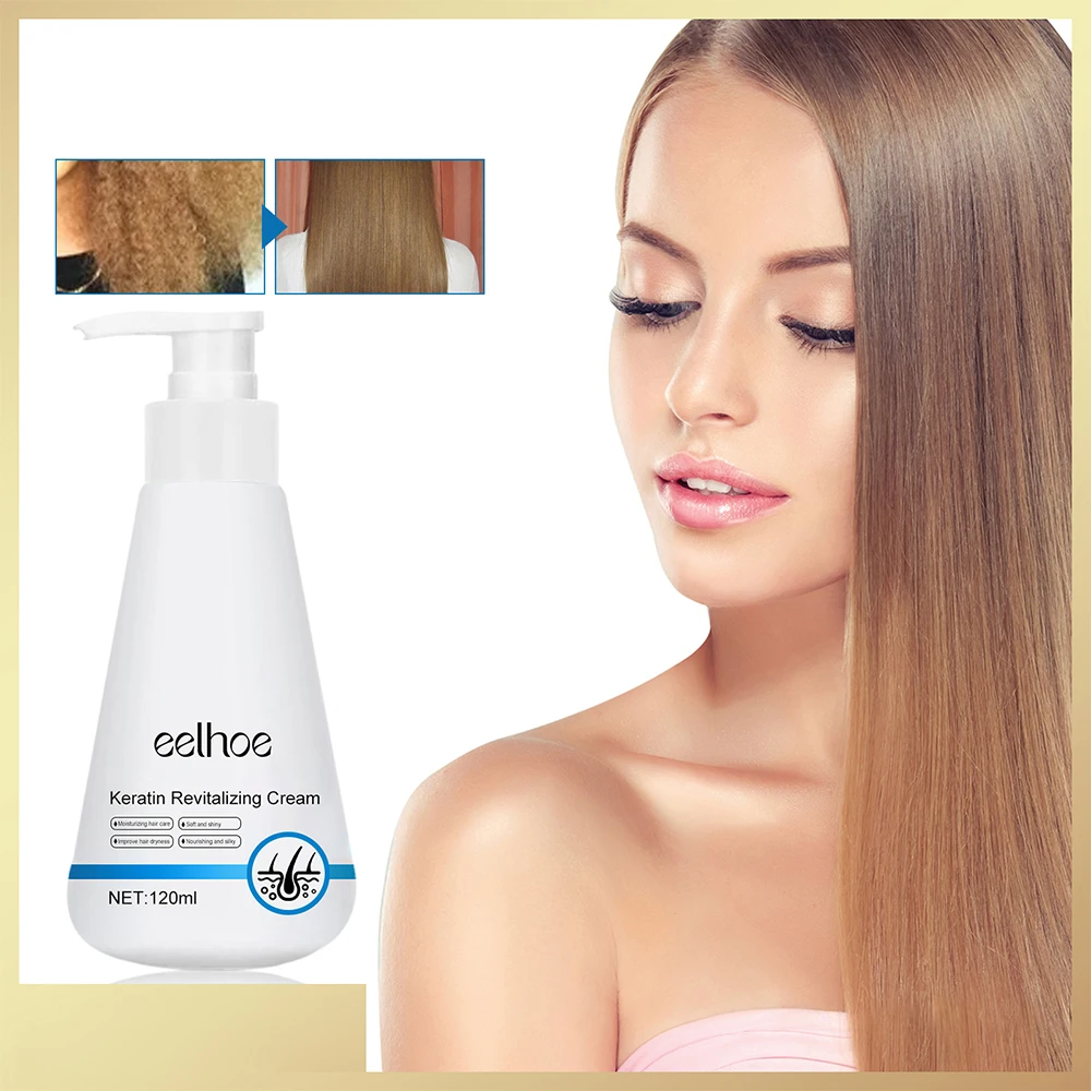 Keratin Revitalizing Cream 120ml Long-lasting Fragrance Smoothing Conditioner Moisturizing Hair Frizz Rough Dry Unkempt Repair