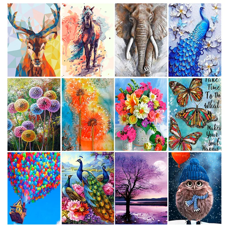 

5D алмазная живопись «сделай сам», животное, павлин, слон, вышивка, цветок, Набор для вышивки крестиком, Ручная инкрустация, подарки, украшени...