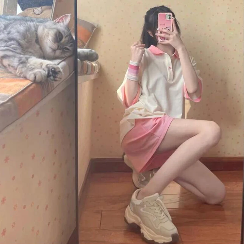 

Women's T-shirts Tops Japanese Kawaii Ladies Ulzzang Lazy Loose Cute Sweet Tshirt Female Korean Harajuku Clothes For Women