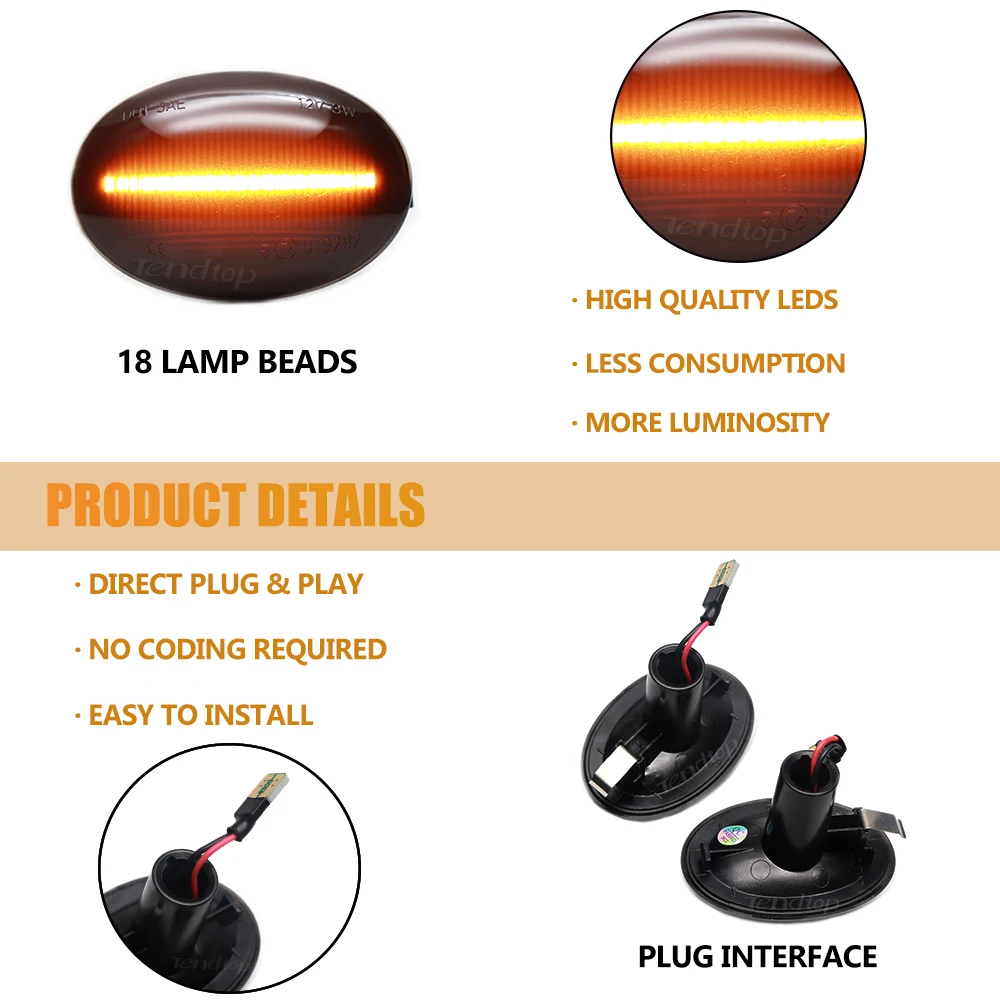 Мигающий боковой габаритный фонарь для MINI Cooper R55 R56 R57 R58 R59 CL-R56-LSM-SM Динамический