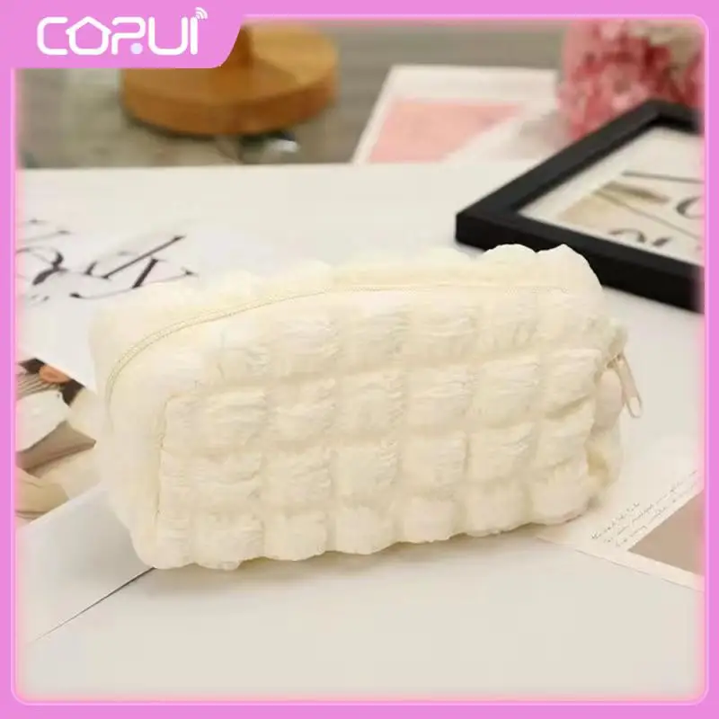

Cream Puff School Stationery Pencilcase For Girls Stationery Box Zipper Pen Bag Storage Bag Cute Large Capacity Cosmetic Pouch