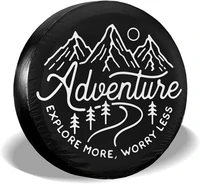cozipink adventure awaits rv spare tire cover for rv trailer wheel covers for trailer tires camping weatherproof universal for t