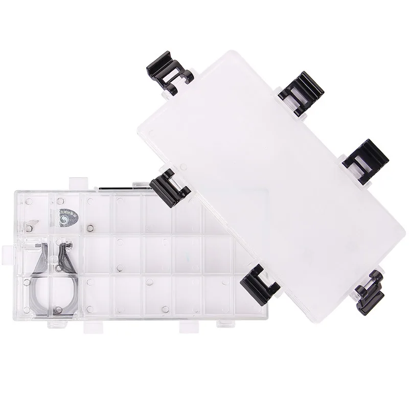 24/36/50 Compartment Multi-functional Pigment Humidor Transparent Sealed Dispensing Square Plastic Portable Watercolor Box