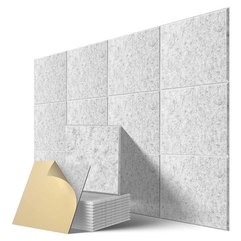 

Self-Adhesive Acoustic Panels 12 Pack,12 X 12 X 0.4 Inch Sound Proof Padding,Sound Absorbing Panel For Home