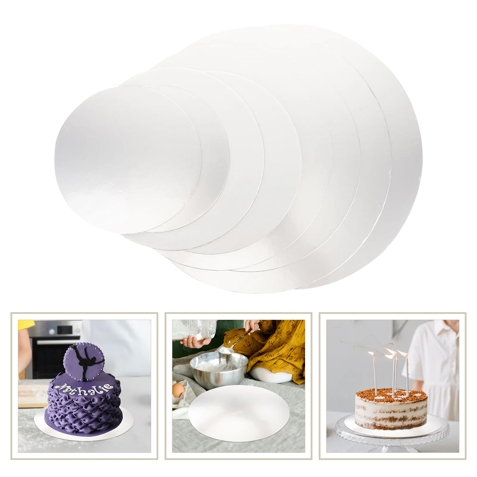 

8 Pc Round Cake Drum Drum Paper Tray Multifunctional Board Accessory White Whiteboard Convenient