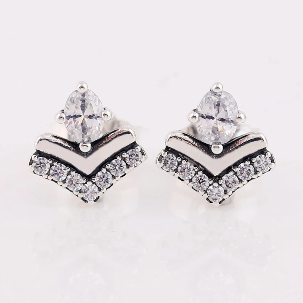 Серьги-гвоздики из стерлингового серебра 925 пробы с классическими пожеланиями и