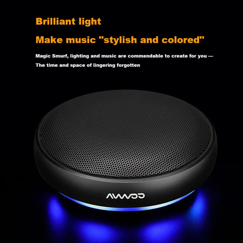 

Bluetooth Speaker Mini Portable Wireless Metal Audio Subwoofer Computer Family Outdoor Small Steel Cannon Colorful Lamp Luxury