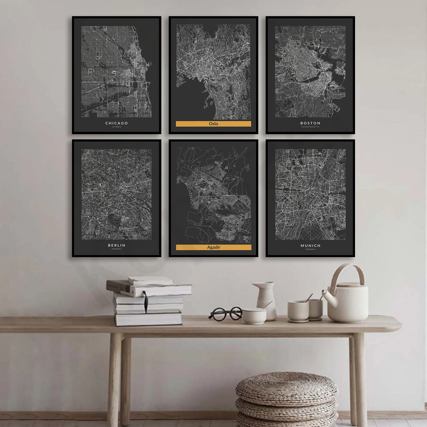 Плакат с картой городов KOPHAEL