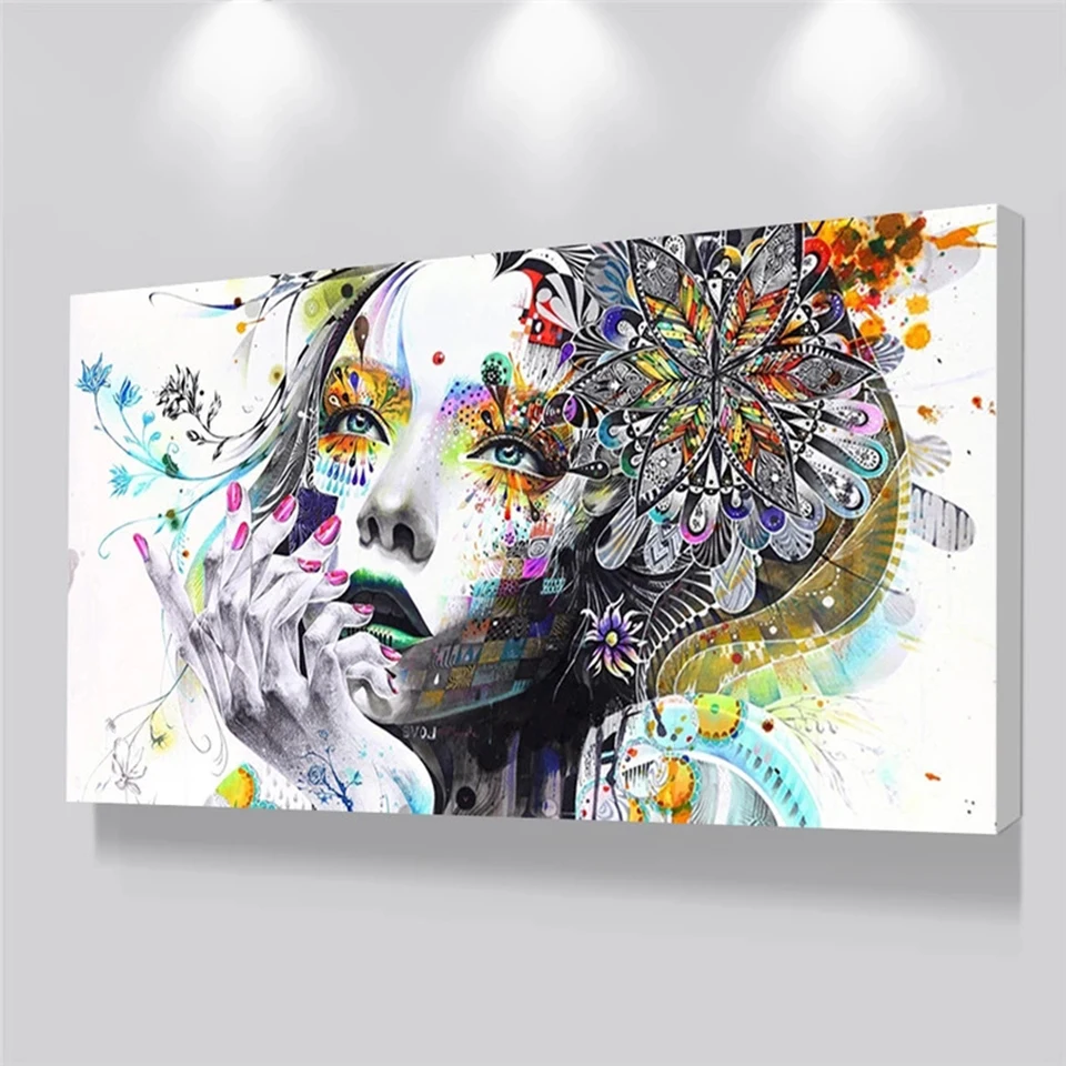 

Beautiful Girl Flower Diamond Embroidery Wall Art 5D DIY Diamond Painting Cross Stitch Kits Crystal Mosaic Home Decoration Gift