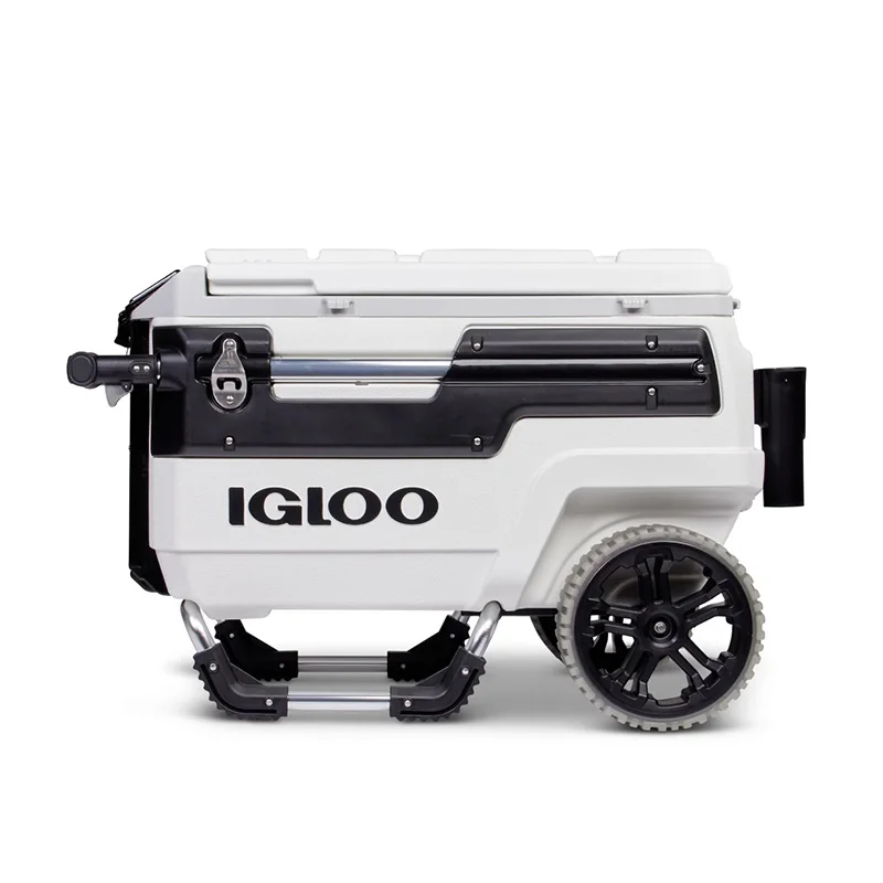 Igloo Trailmate Marine 70 Quart, Wheeled Cooler, White and Black