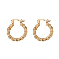 allnewme vintage twisted rope round circle big earring for women gold color metal hollow hoop earrings wholesale jewelry 2022