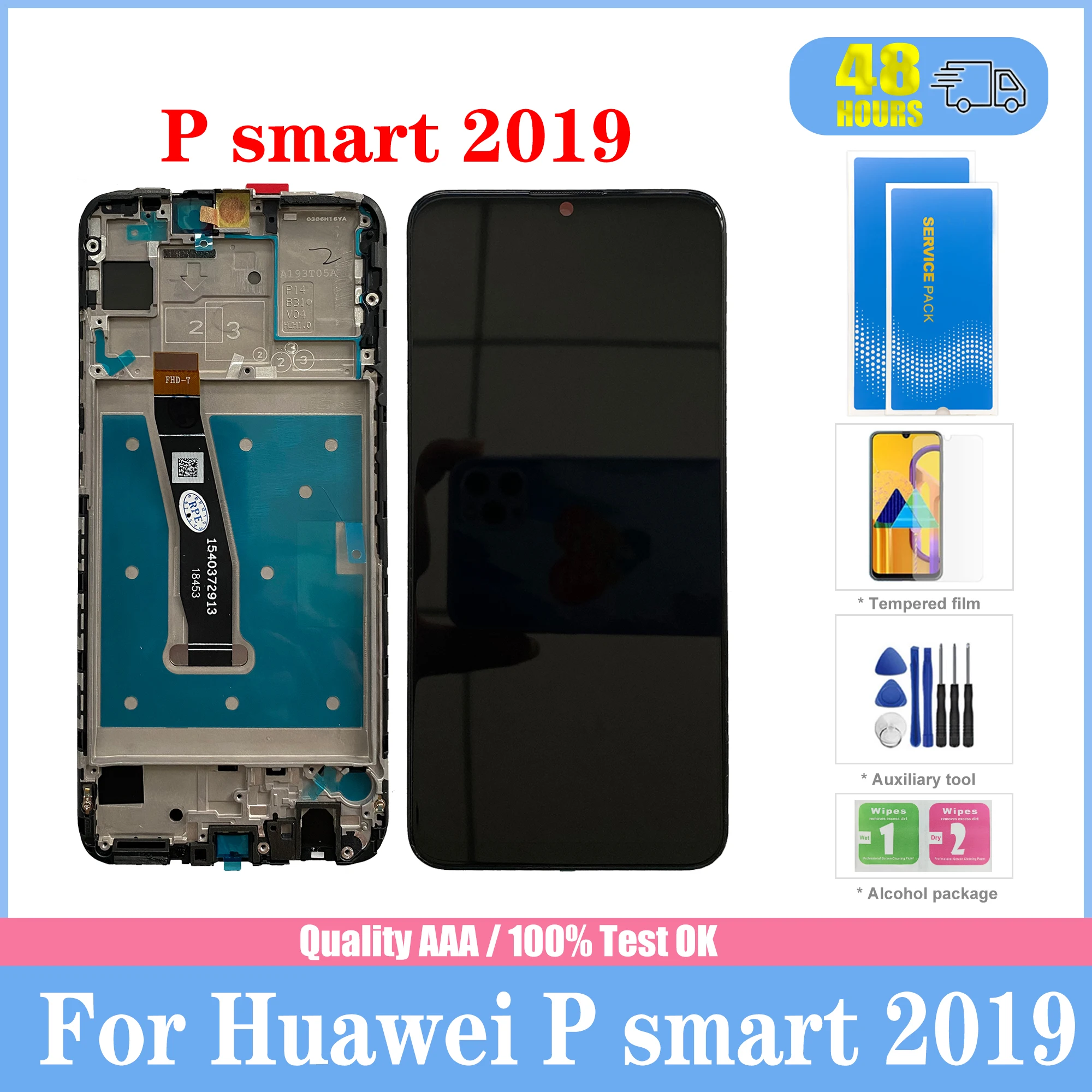 

ЖК-дисплей 6,21 дюйма для Huawei P Smart 2019, сенсорный дигитайзер в сборе для Huawei POT-LX1 L21 LX3, ЖК-дисплей, запасные части