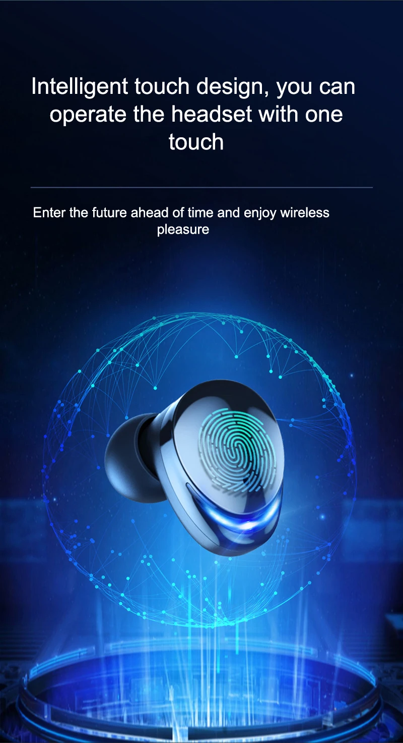 Wireless Bluetooth Earphone Cokki TWS-T8 Stereo HIFI Earplug Style Headset With Battery Display NFC Voice Control Call Function |