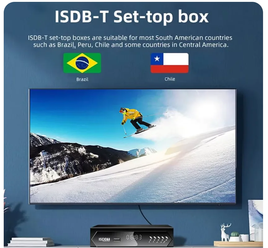ТВ-приставка Чили ISDB-T 1080P HD наземный цифровой ТВ-тюнер