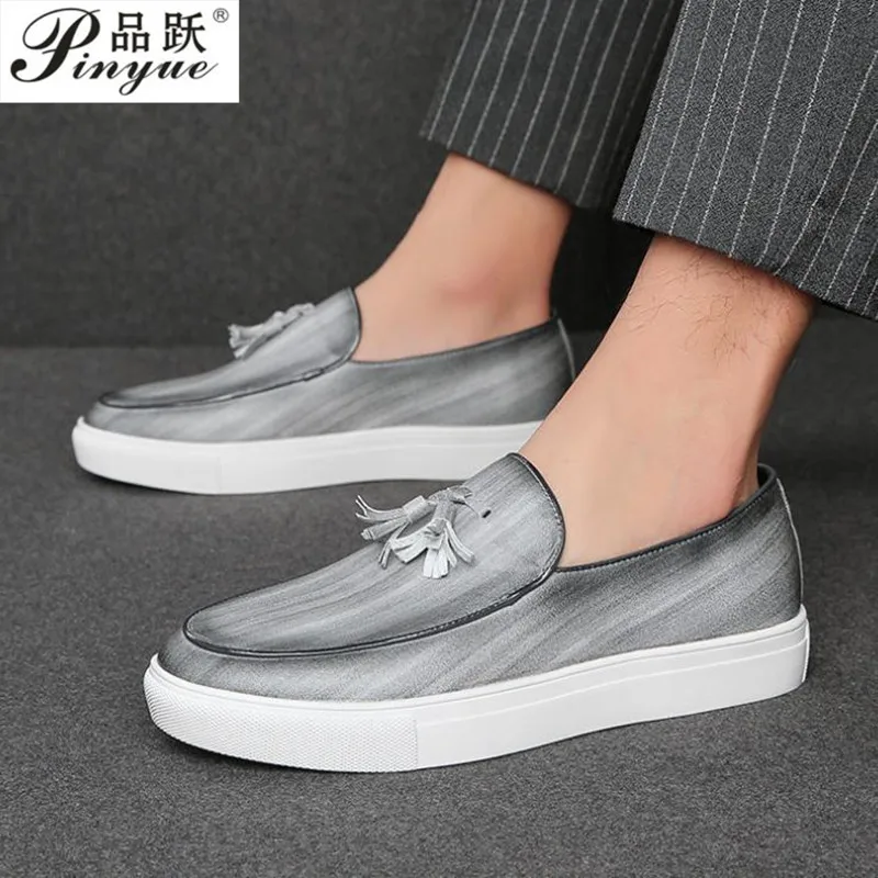 

size 38 47 Men's Shoes Spring New Loafers Retro Ugly Big-toed Shoes Low-top One Pedal All-match Casual Men Shoes