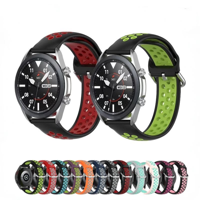 

Two-color Watch Strap For Samsung watch 46mm 42mm Sport Wrist Bracelet For Huawei watch GT2 46mm 42mm Replacement Silicone Strap