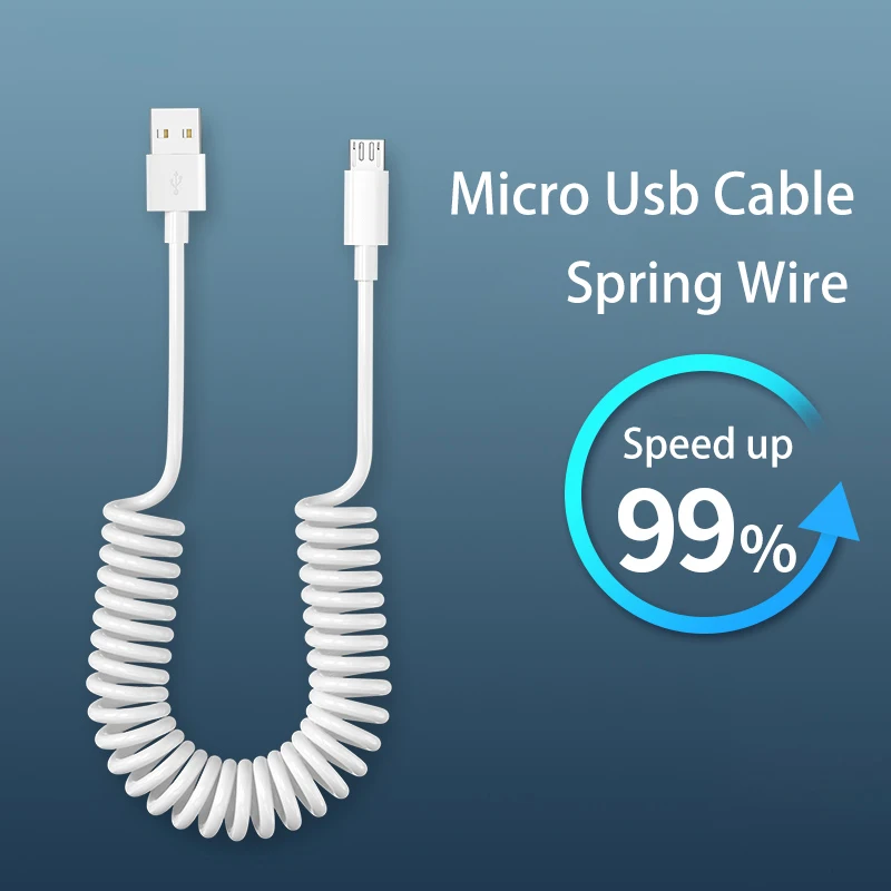 

Micro USB Cable 3A Fast Charging for Samsung Xiaomi Mobile Phone Accessories USB Charger Data Cable Car Spring Charging Cable