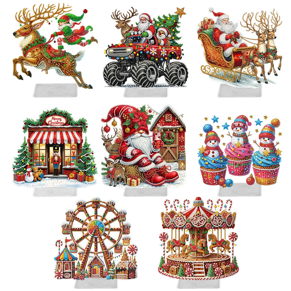 Акриловые рождественские украшения особой формы Санта-Клауса и грузовика