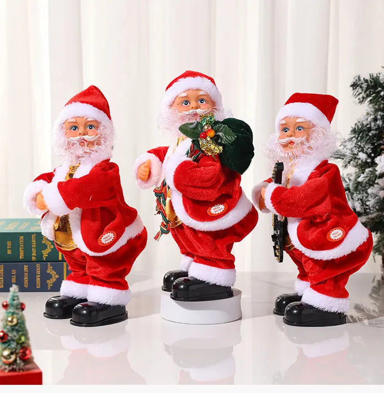 Christmas Electric Musical Hip Dancing Santa Claus Doll Toys Twerking Doll Party Christmas Decoration Gifts Ornaments for Kids