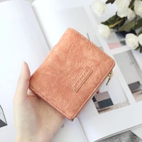 womens wallet short solid color zipper coin purse fashion wallets for woman card holder small ladies hasp mini clutch for girl