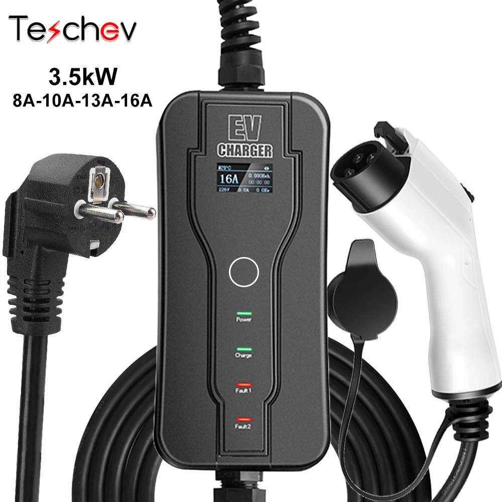 

Быстрое зарядное устройство для электромобиля, класс 2 SAE J1772, тип 1, класс 1, 8 А, 10 А, 13 А, 16 А