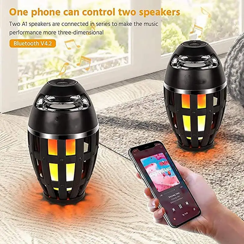 

Portable Flicker Light Speakers Loudspeaker Bass Wireless Speaker Soundbar Outdoor Hifi Sound Stereo