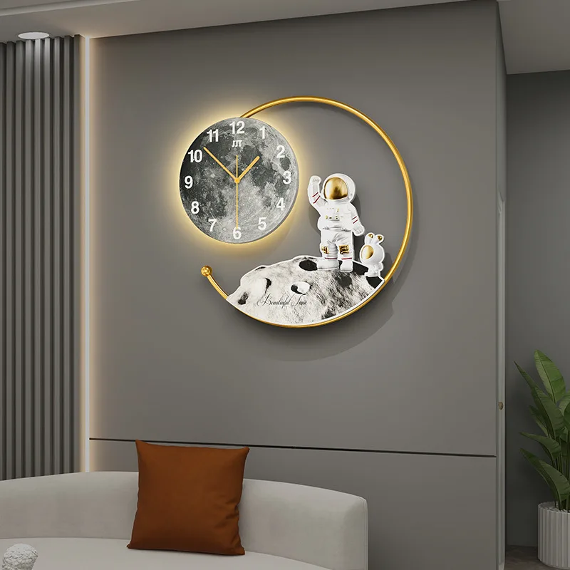 

Unique Anime Wall Clock Children Room Modern Space Light Wall Clock Battery Luminous Decoracao Parede Wall Stickers OB50GZ