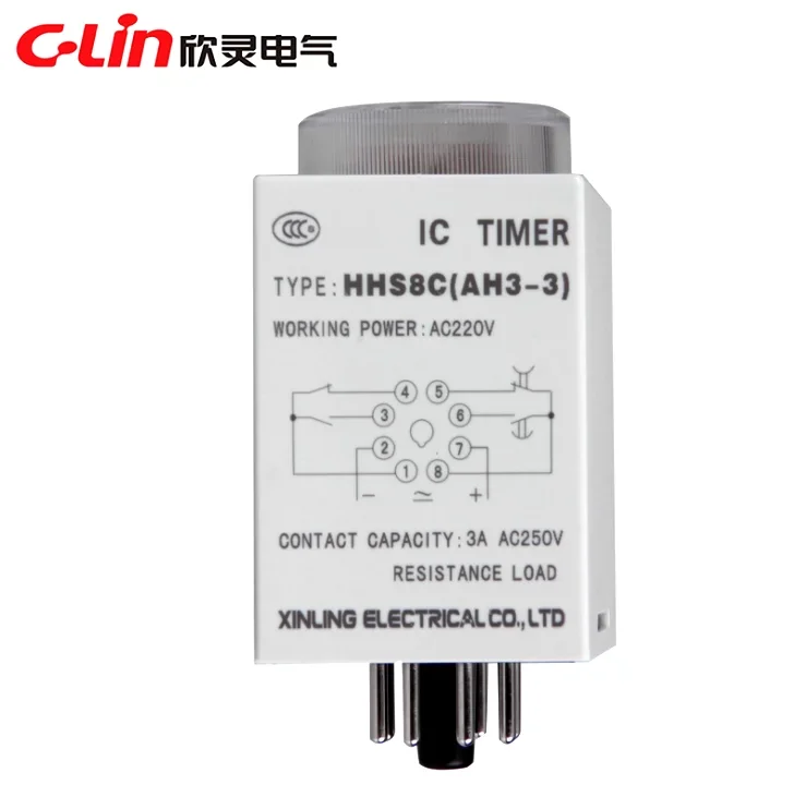 Новое реле задержки C-Lin DC24V AC220V AC380V HHS8(AH3-2) HHS8C(AH3-3) 1S 3S 5S 6S 10S 30S 60S 360S 600S 1800S 3600S
