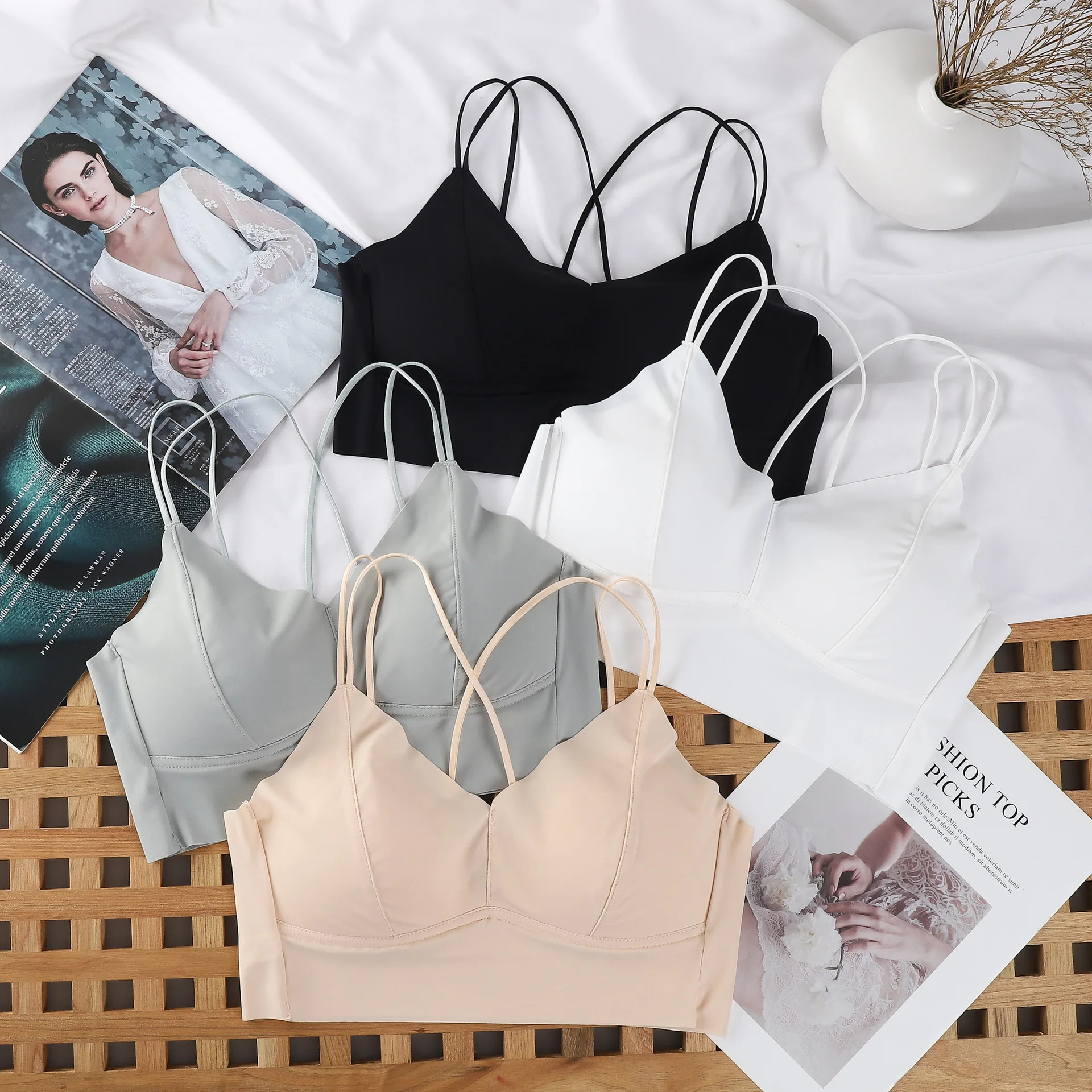 

Женские сексуальные укороченные топы, бюстгальтер, топ-труба, женская уличная одежда, бесшовный спортивный бюстгальтер без рукавов, укороч...