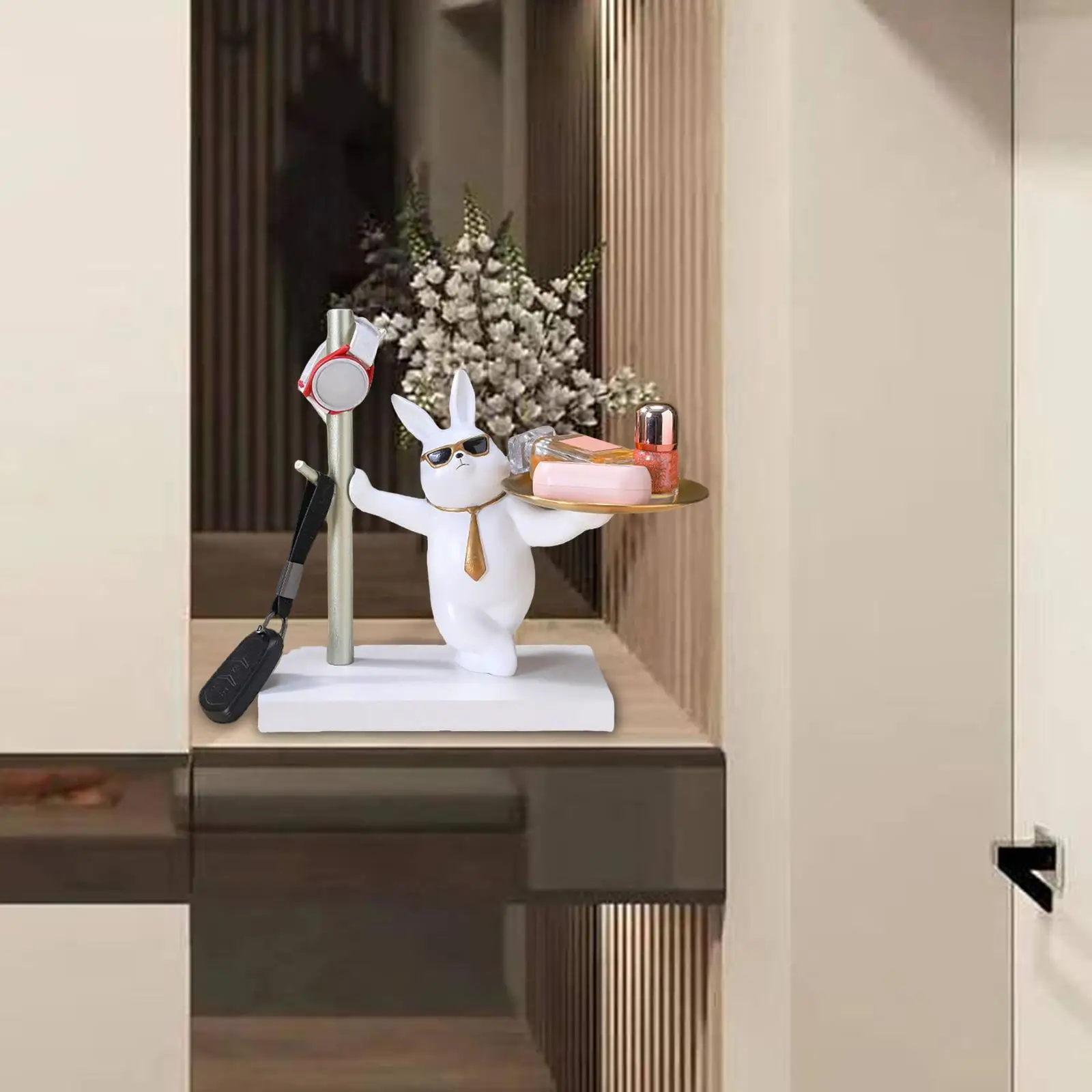 

Rabbit Storage Tray Snacks Container Table Centerpiece Housewarming Gift for Living Room Cabinet