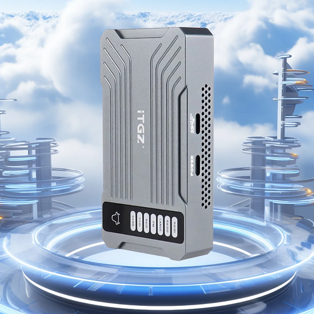 M.2 NVME SSD RAID Case HDD Твердотельный чехол 20 Гбит/с Двухпроцессорный твердотельный