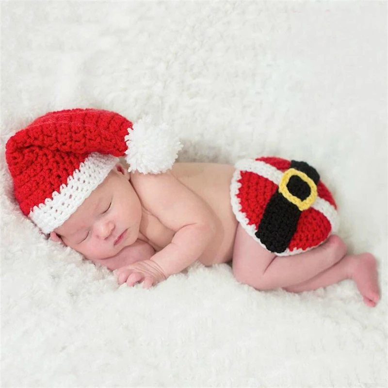 

Photography Props Photo Accessories Optional Crochet Knitted Newborn Baby Costume Girls Photographie Clothes Hat Pants