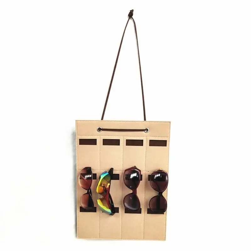 

12 Slots Sunglasses Organizer Sunglasses Storage Rack Holder Storage Sunglasses Felt Wall Hanging Bag Glasses Display Organizer