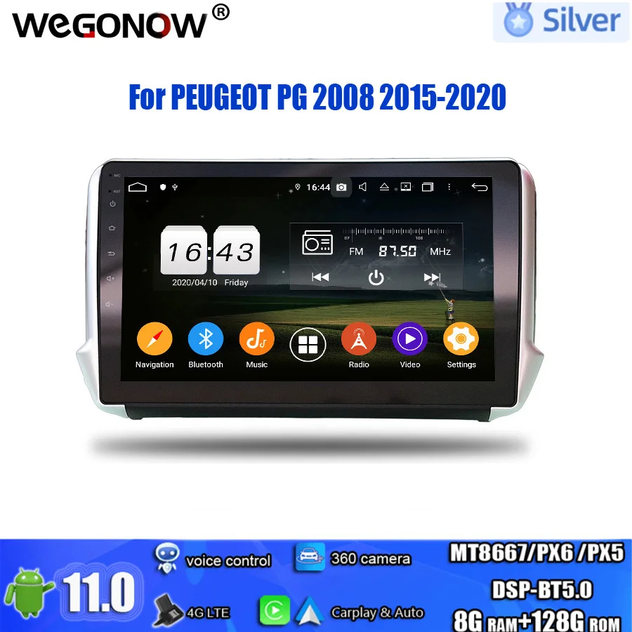 

Для PEUGEOT PG 2008 2015-2020 беспроводной Carplay PX6 IPS автомобильный DVD-плеер DSP Android 11,0 8 ГБ + 128 ГБ GPS RDS радио Wi-Fi Bluetooth
