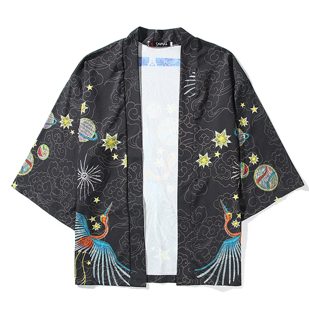 

Printed Open Stich Kimono Men Summer Thin Material Harajuku Oversized Men's Shirts