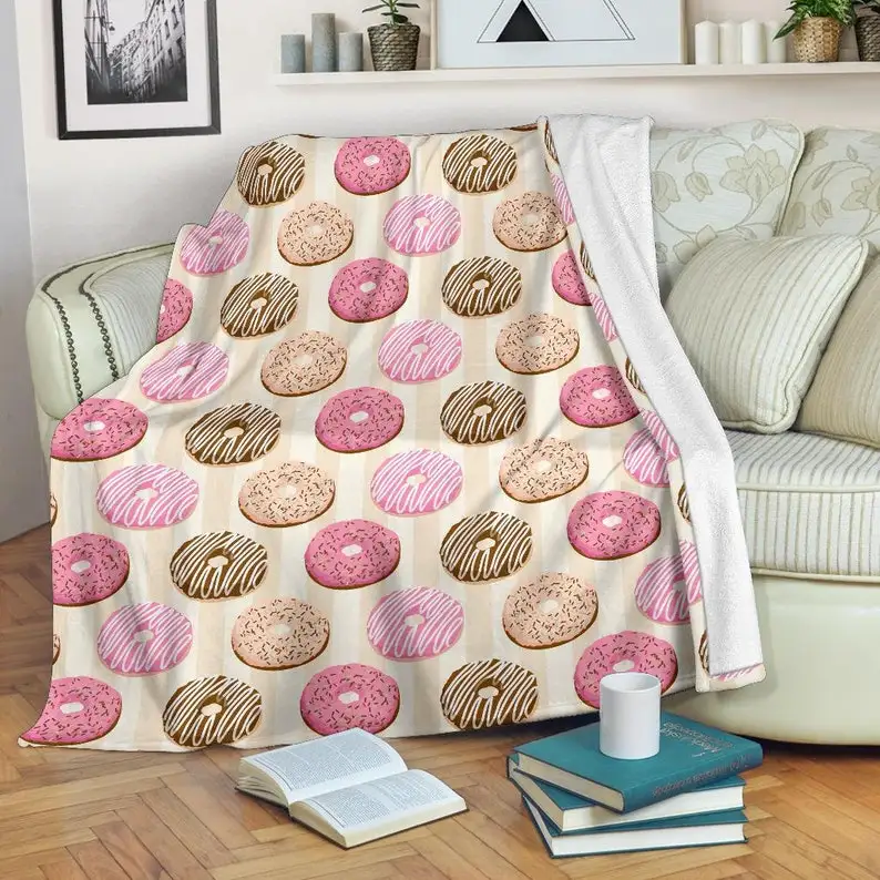 

Donuts blanket - Colorful donut blanket - Donut blanket - Fleece blanket - Doughnut blanket -