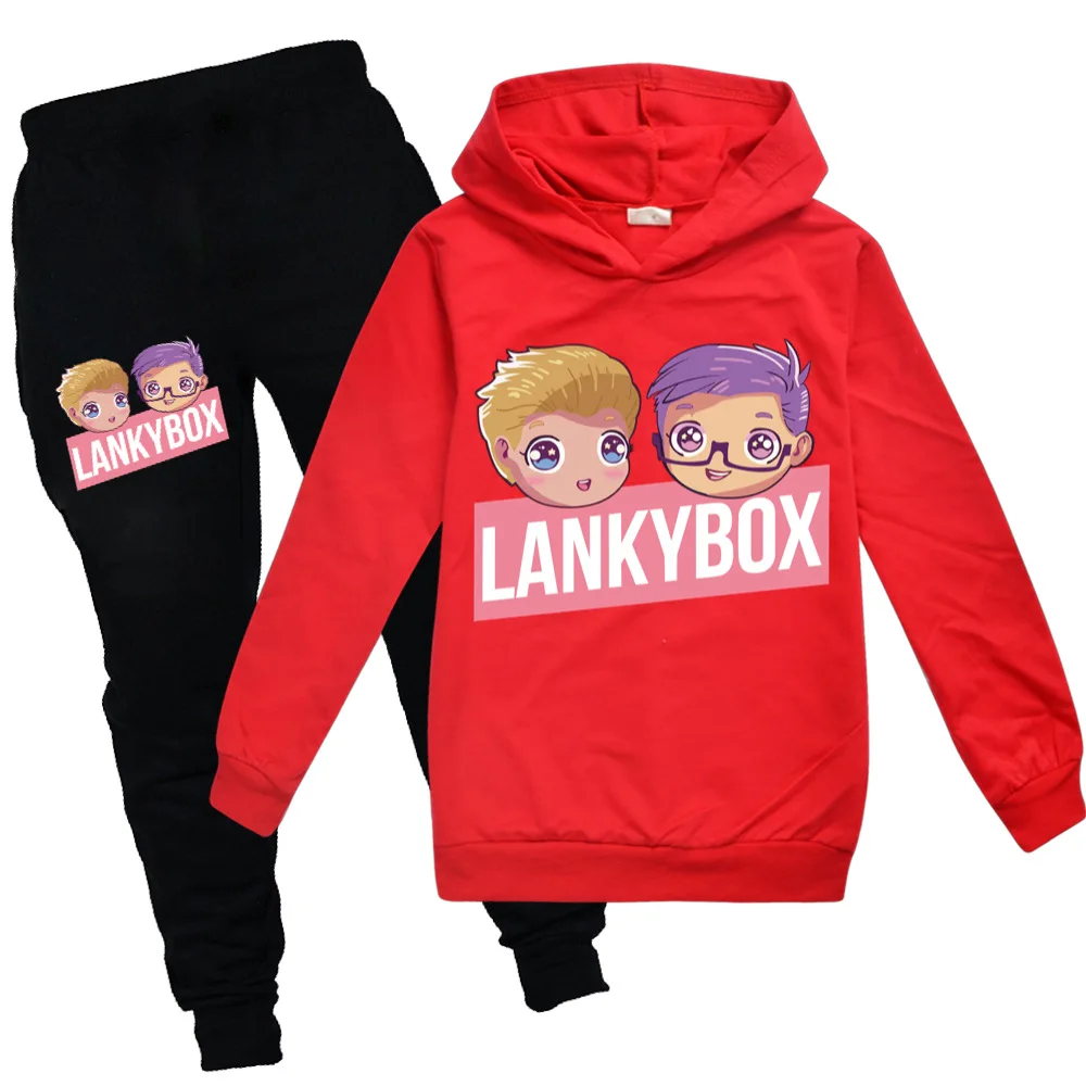 

Модная детская одежда LANKYBOX, комплект из топа и брюк, Детские комплекты одежды, Мультяшные наряды для маленьких девочек и подростков, осенний...