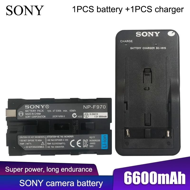 

7.2V 6600mAh NP-F970 Camera Battery For SONY F930 F950 F960 F770 F570 CCD-RV100 TRV58 DCR-TRV110K RV100 TRV58 + BC-TRV Charger