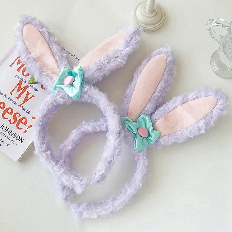 

Cute Bunny Ears Headwear Anime Purple Plush Hair Band Girls Cosplay Kawaii Adult Kids Unisex Ear Headband Accessories
