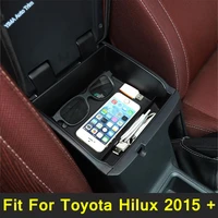 car central armrest storage box container holder tray for toyota hilux 2015 2021 stowing tidying interior accessories black
