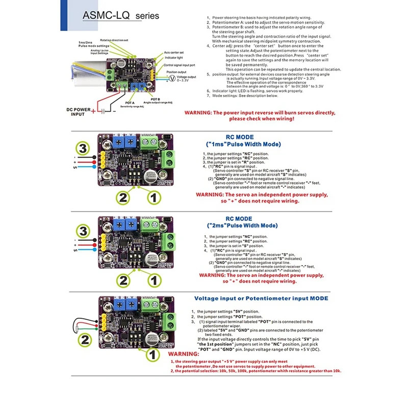 ASMC-LQB 360-градусный энкодер 60 кг сервопривод с червячной передачей для управления