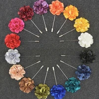 31 color handmade brooches floral lapel pin for men suit long needle fabric flower brooch pins for wedding fashion women jewelry