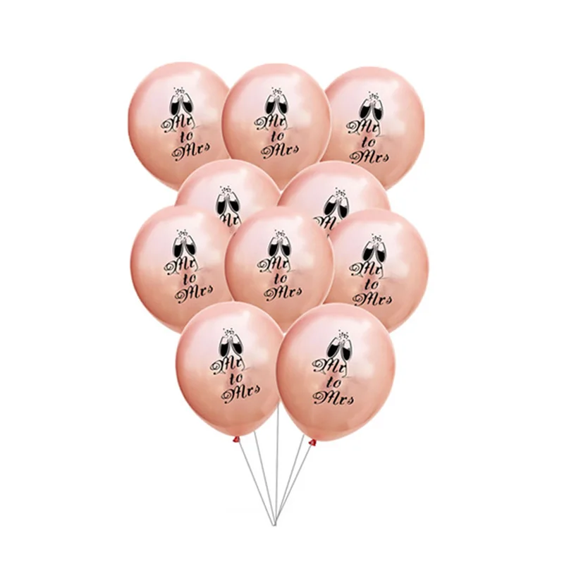 Свадебные украшения "Miss To Mrs" (Баннер с воздушными шарами, розовое золото, команда невесты, декор, пояс для подружки невесты, принадлежности для девичника)