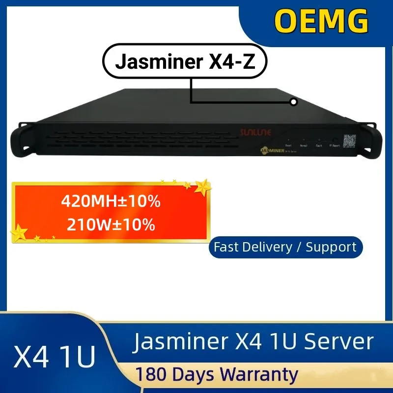 

Новый Jasminer X4-Z Miner 1U Server 420MH/s Hashrate 210W ETC Miner