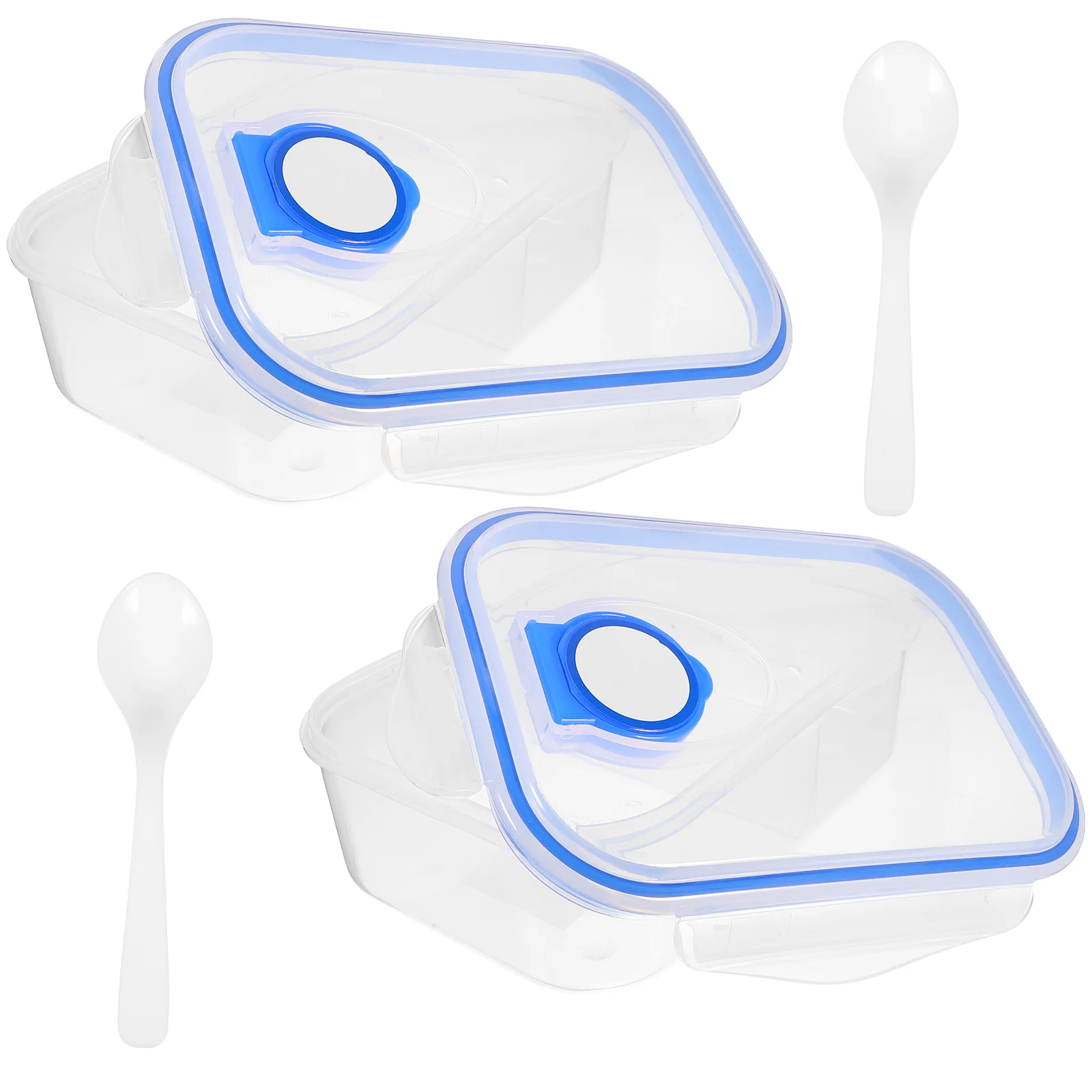 

2Pcs Compartment Lunch Box Reusable Bento Box Freezer Food Boxes Fruit Storage Container