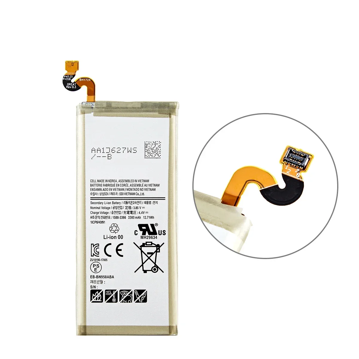 Совершенно новый аккумулятор EB-BN950ABA EB-BN950ABE 3300 мАч для Samsung GALAXY Note 8 N9500 N9508 SM-N950 N950F/U