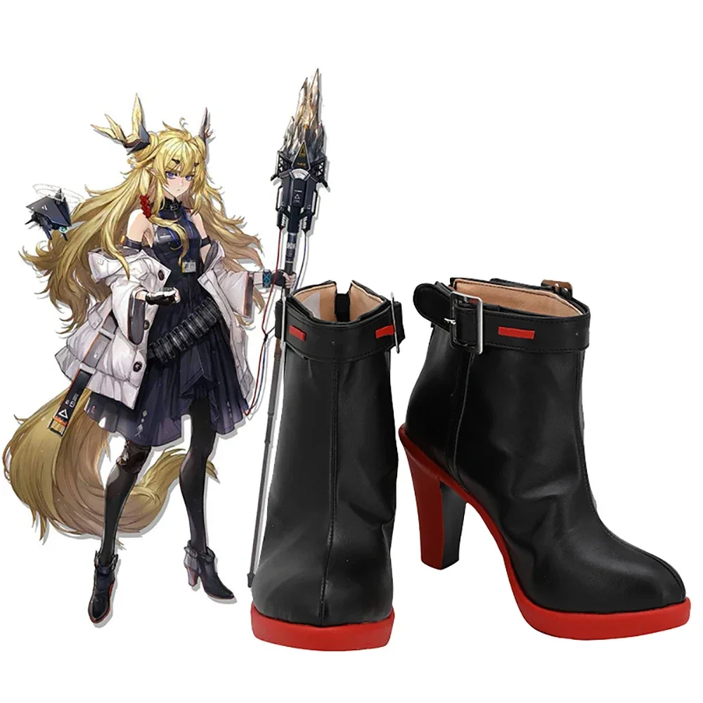 Сапоги для косплея Arknights LEIZI черные туфли на высоком каблуке индивидуальный заказ