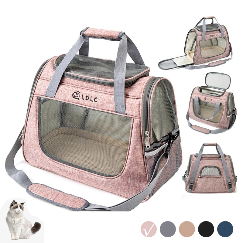 

Portable Cat Carrier Bag Foldable Cats Handbag Reflective Pet Shoulder Bag Crossbody Cat Backpack Outdoor Travel Transportation