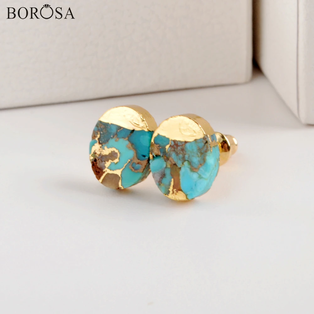 

Серьги-гвоздики BOROSA полудрагоценные для женщин, 5 пар